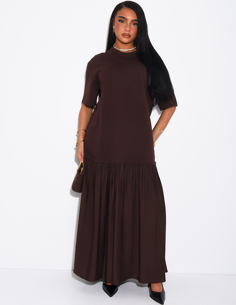 Long T-shirt dress with...