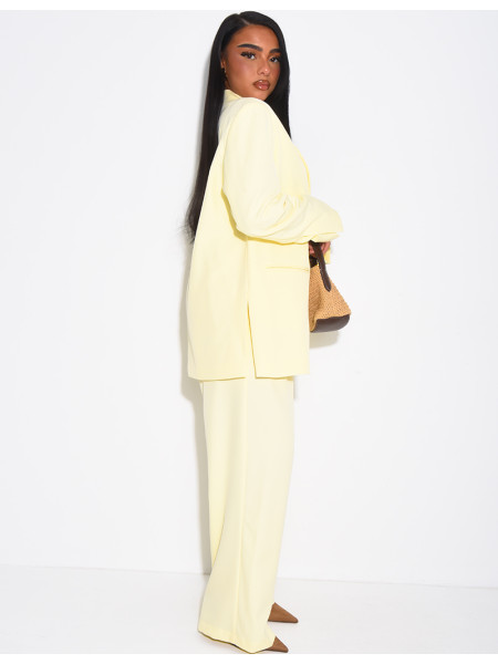 Premium oversized blazer with slits and straight-leg tailored trousers