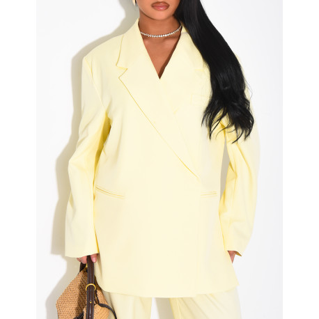 Premium oversized blazer with slits and straight-leg tailored trousers