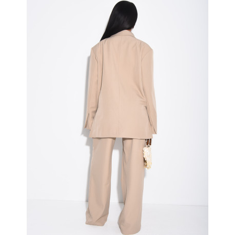 Premium oversized blazer with slits and straight-leg tailored trousers