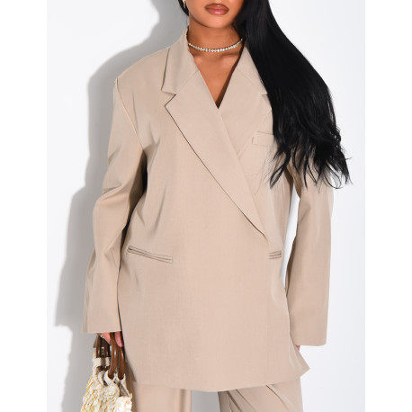 Premium oversized blazer with slits and straight-leg tailored trousers