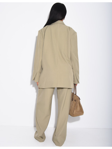 Premium oversized blazer with slits and straight-leg tailored trousers