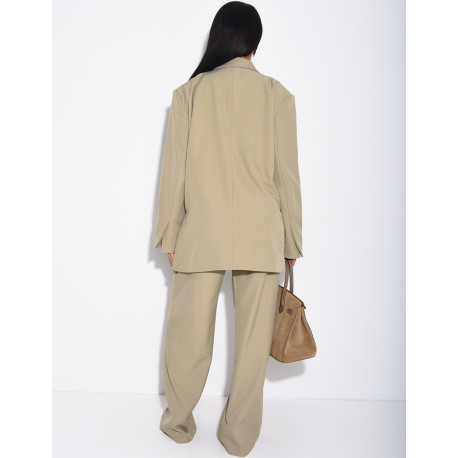 Premium oversized blazer with slits and straight-leg tailored trousers