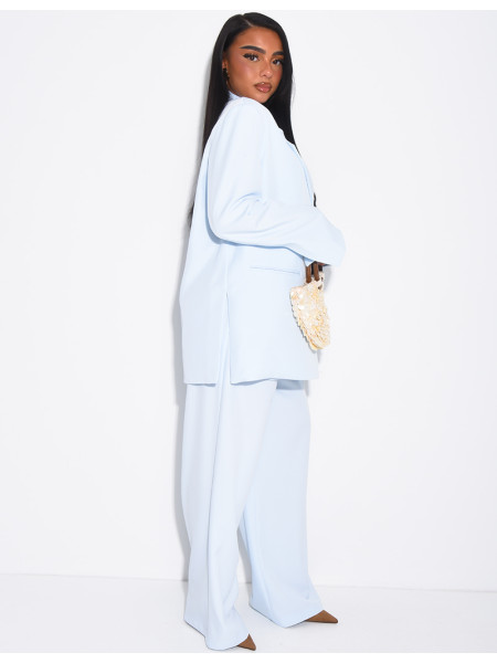 Premium oversized blazer with slits and straight-leg tailored trousers