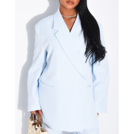 Premium oversized blazer with slits and straight-leg tailored trousers