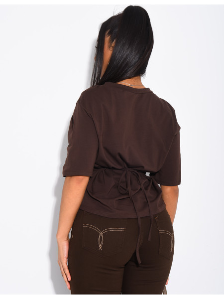 T-shirt cintré à nouer dans le dos