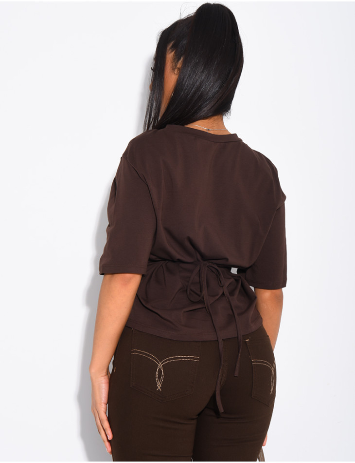 T-shirt cintré à nouer dans le dos