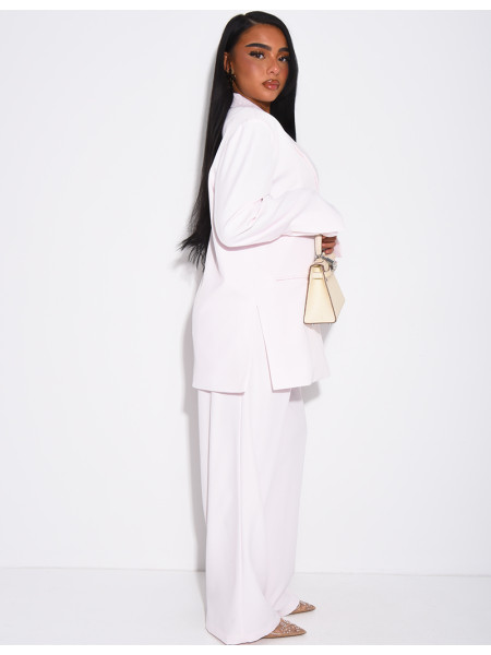 Premium oversized blazer with slits and straight-leg tailored trousers