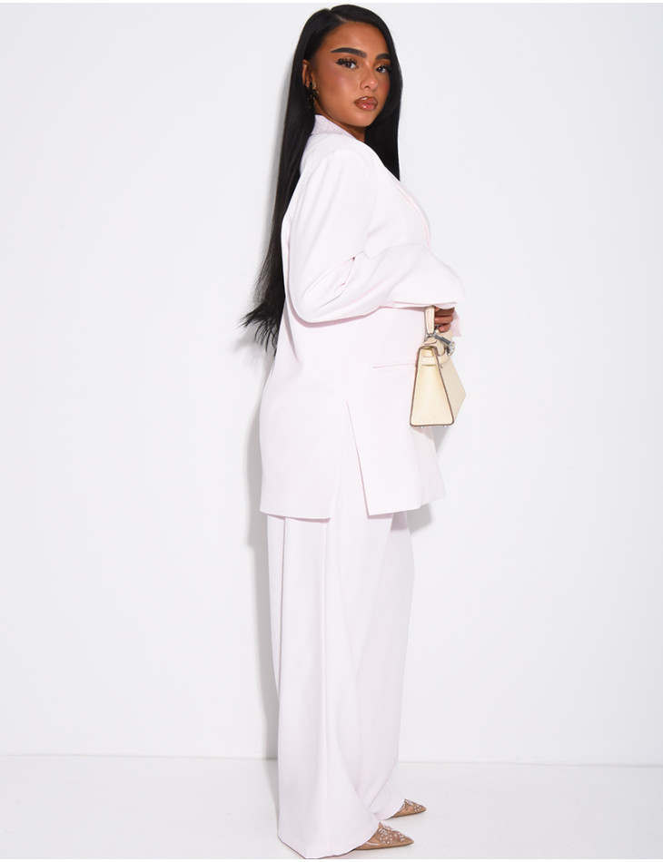 Premium oversized blazer with slits and straight-leg tailored trousers
