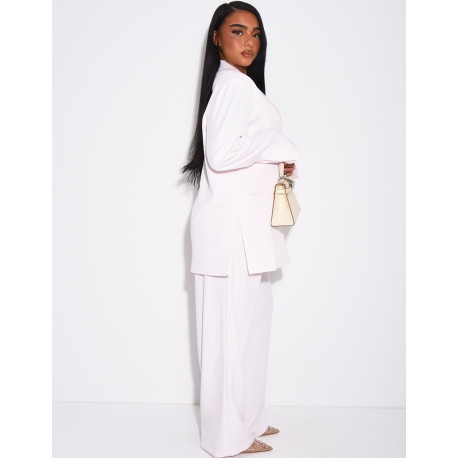 Premium oversized blazer with slits and straight-leg tailored trousers