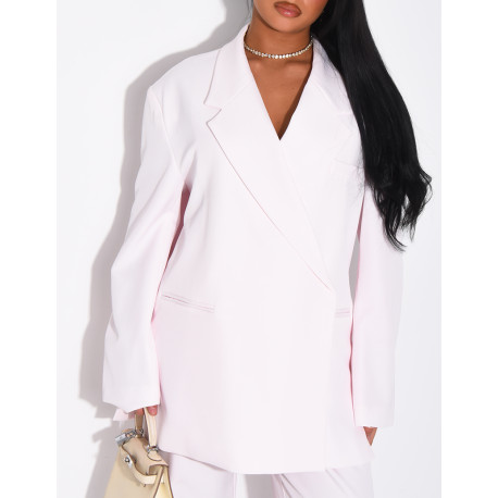 Premium oversized blazer with slits and straight-leg tailored trousers