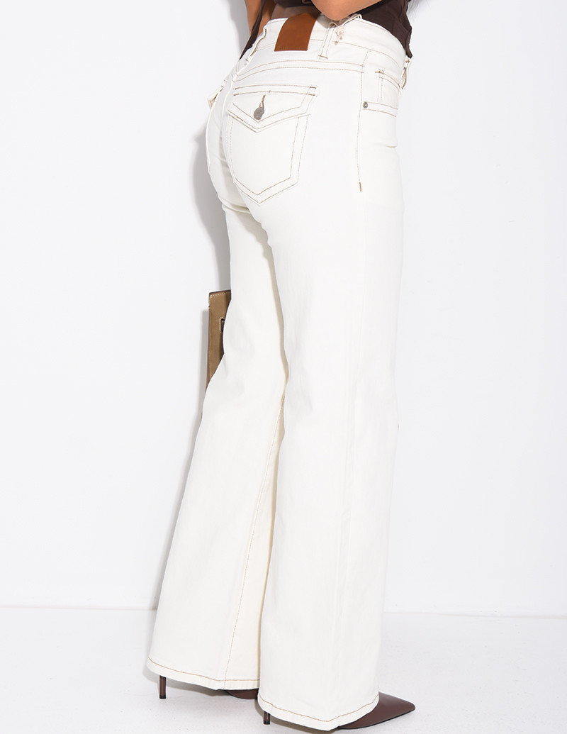 Jeans taille basse wide leg...