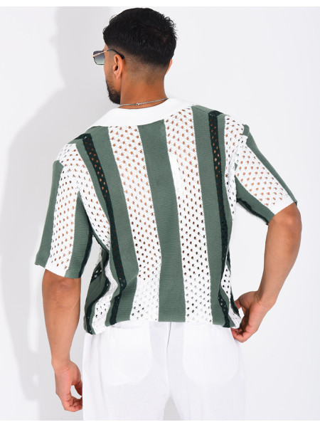 Polo Homme en maille ajourée