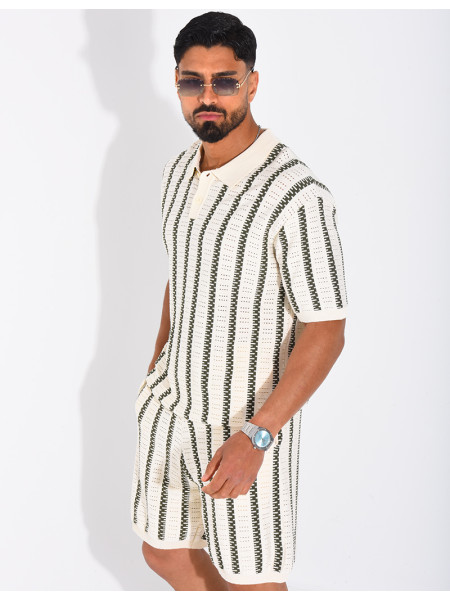 Ensemble Homme ajouré short et t-shirt