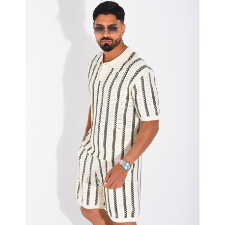 Ensemble Homme ajouré short et t-shirt