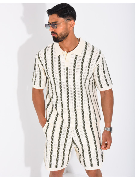 Ensemble Homme ajouré short et t-shirt