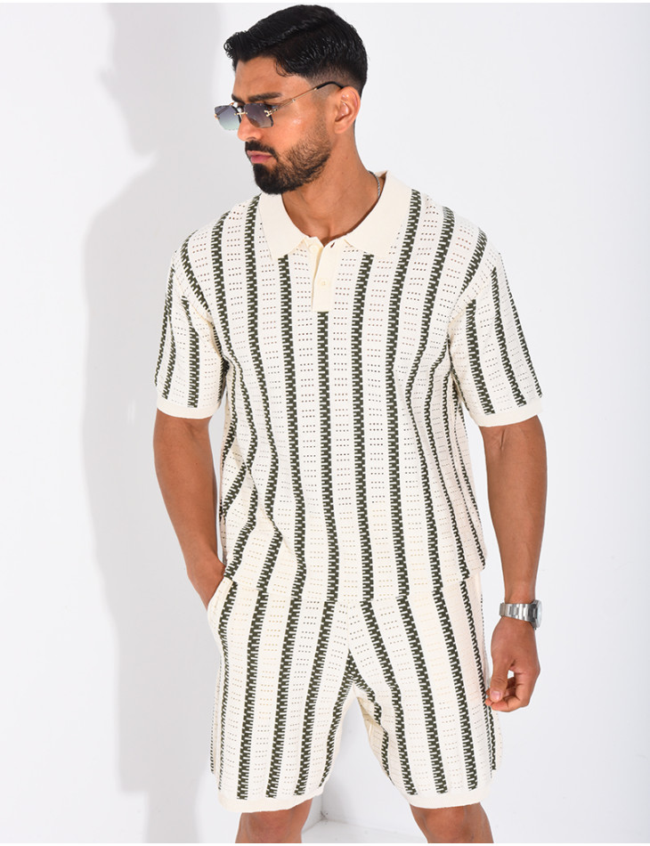 Ensemble Homme ajouré short et t-shirt