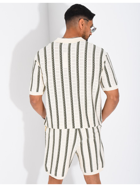 Ensemble Homme ajouré short et t-shirt