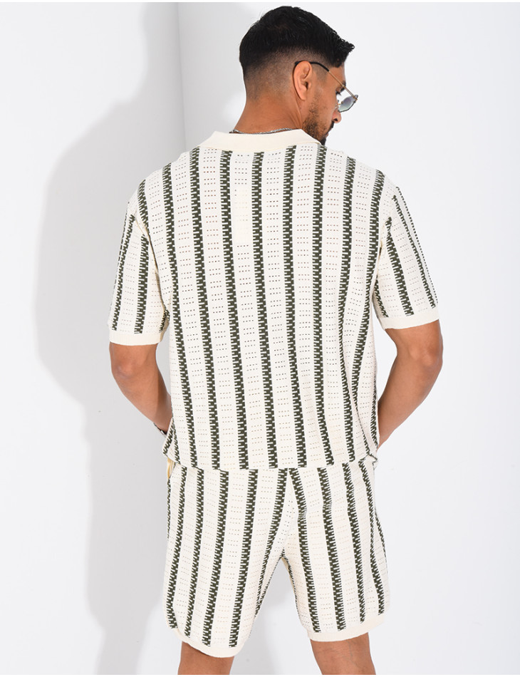 Ensemble Homme ajouré short et t-shirt