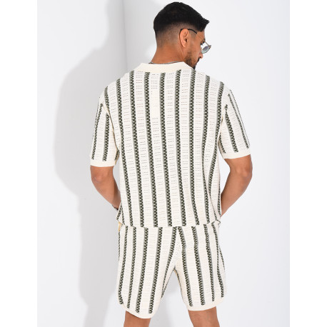 Ensemble Homme ajouré short et t-shirt