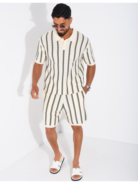 Ensemble Homme ajouré short et t-shirt