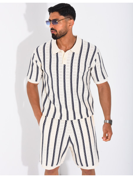 Ensemble Homme ajouré short et t-shirt