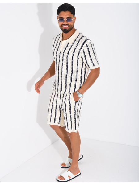 Ensemble Homme ajouré short et t-shirt