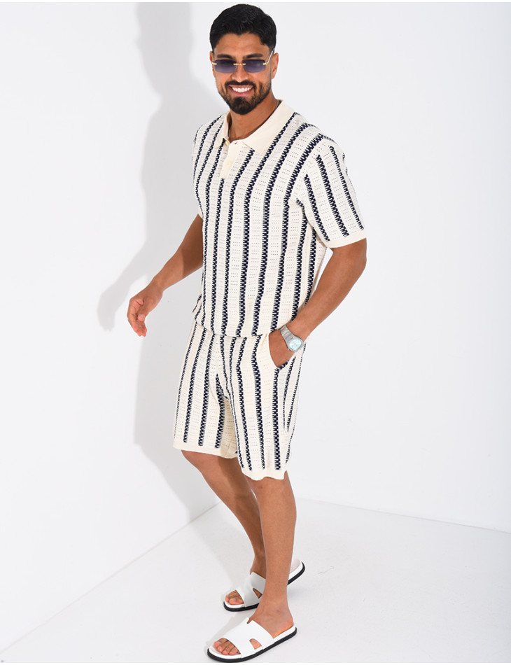 Ensemble Homme ajouré short et t-shirt