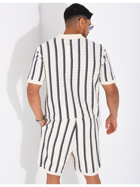 Ensemble Homme ajouré short et t-shirt