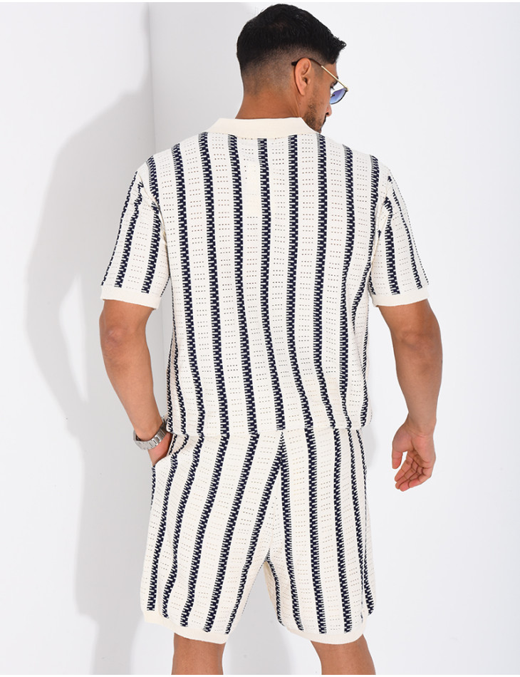 Ensemble Homme ajouré short et t-shirt