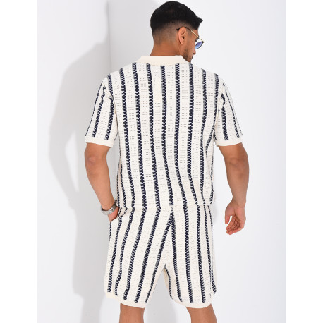 Ensemble Homme ajouré short et t-shirt