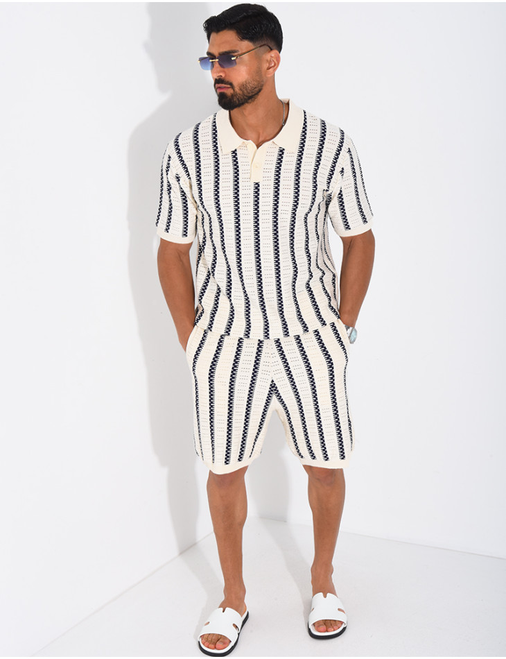 Ensemble Homme ajouré short et t-shirt