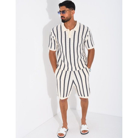 Ensemble Homme ajouré short et t-shirt