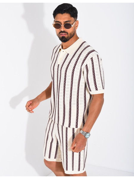 Ensemble Homme ajouré short et t-shirt