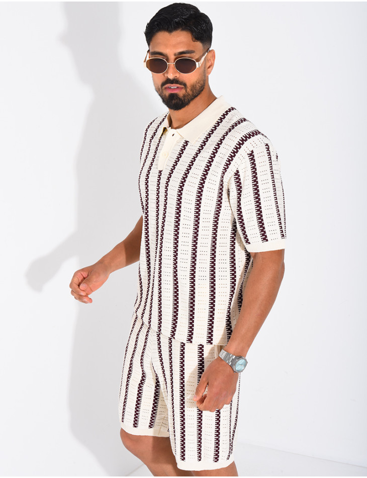 Ensemble Homme ajouré short et t-shirt