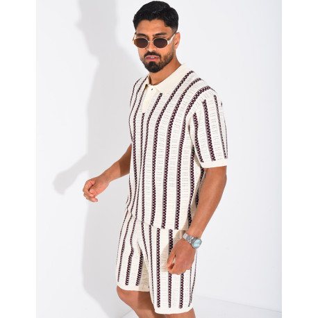 Ensemble Homme ajouré short et t-shirt