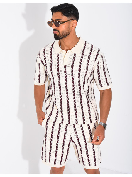 Ensemble Homme ajouré short et t-shirt