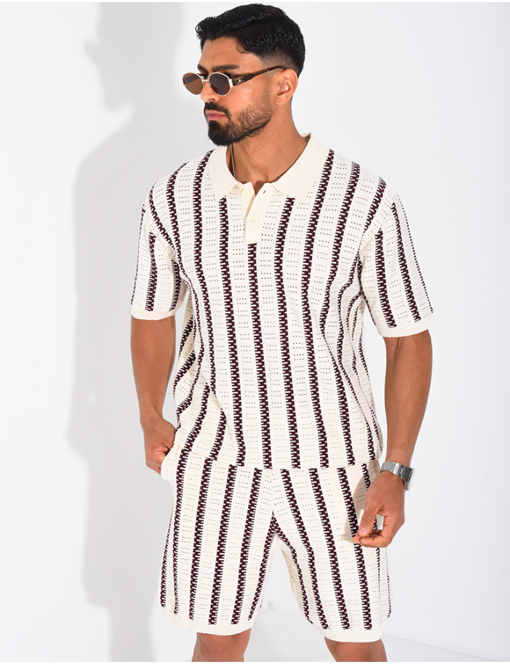 Ensemble Homme ajouré short et t-shirt