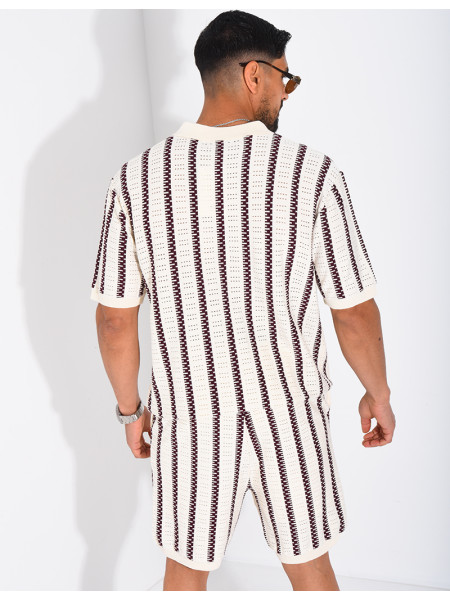 Ensemble Homme ajouré short et t-shirt