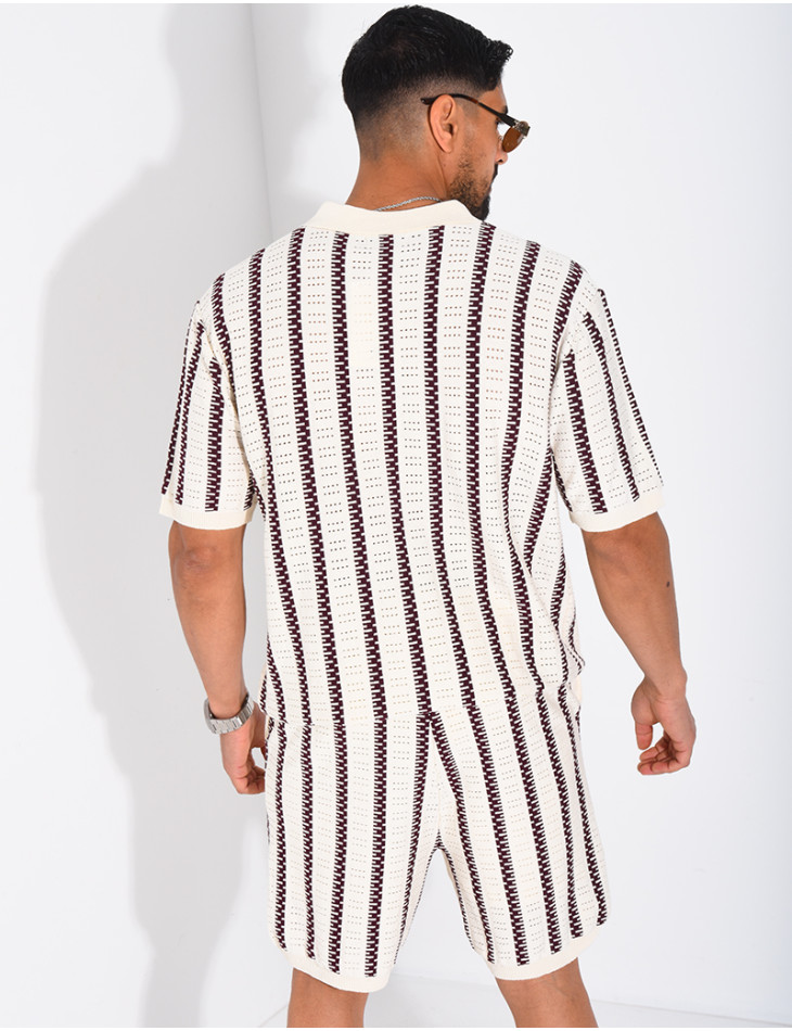 Ensemble Homme ajouré short et t-shirt