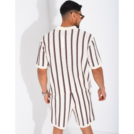 Ensemble Homme ajouré short et t-shirt