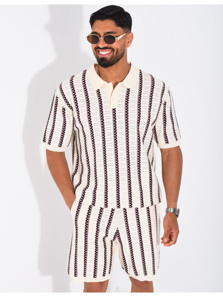 Ensemble Homme ajouré short et t-shirt