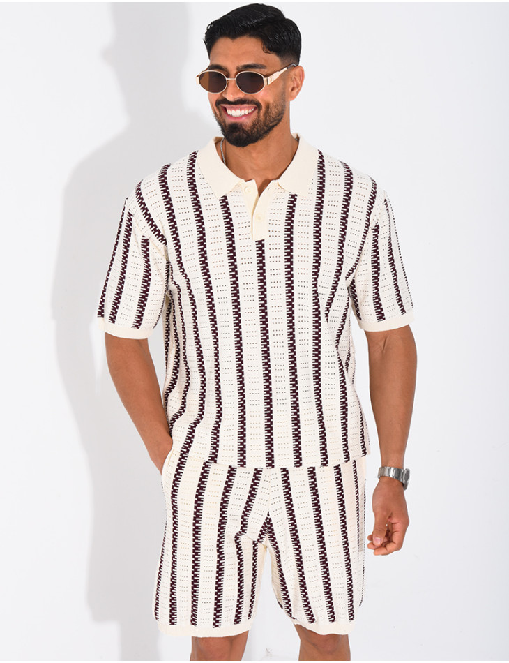 Ensemble Homme ajouré short et t-shirt