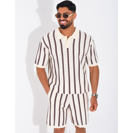 Ensemble Homme ajouré short et t-shirt