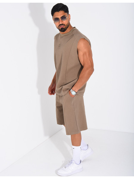 Ensemble Homme texturé t-shirt sans manches et short