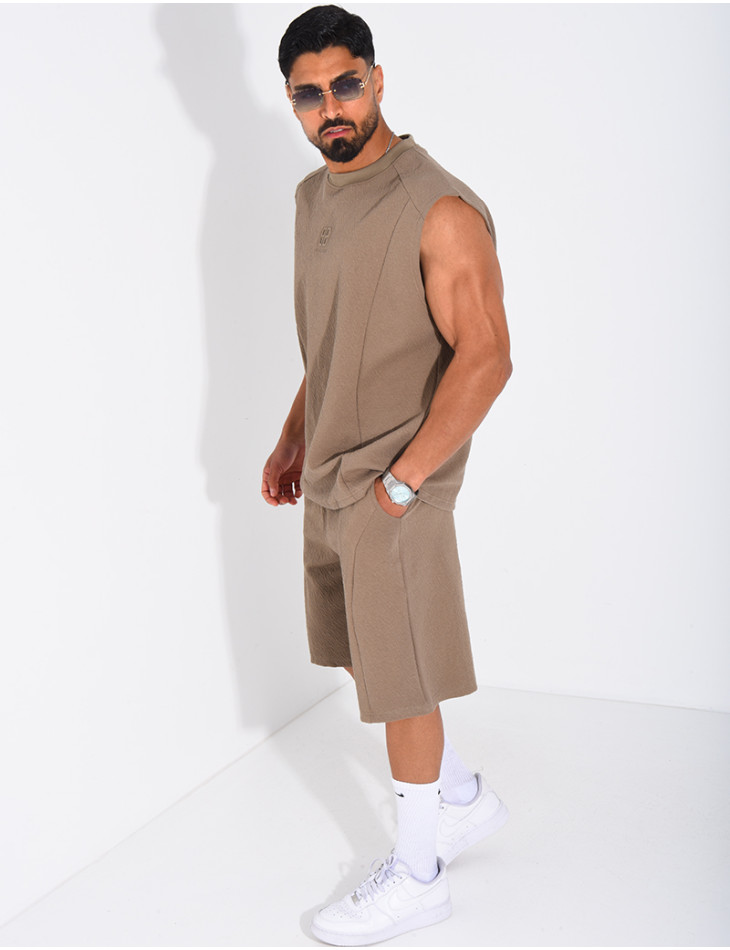 Ensemble Homme texturé t-shirt sans manches et short