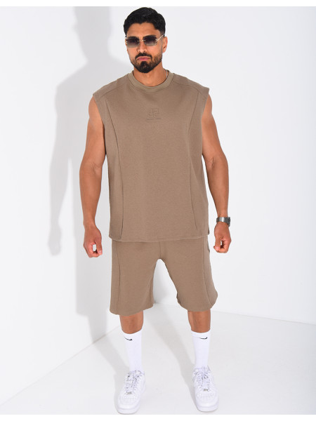 Ensemble Homme texturé t-shirt sans manches et short