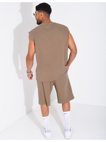 Ensemble Homme texturé t-shirt sans manches et short
