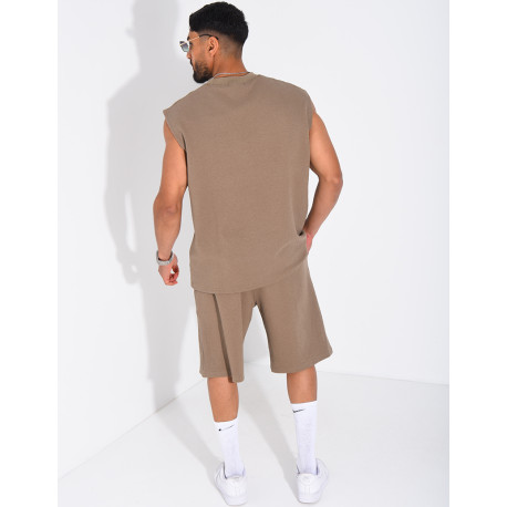 Ensemble Homme texturé t-shirt sans manches et short