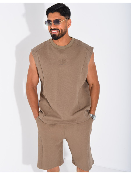 Ensemble Homme texturé t-shirt sans manches et short